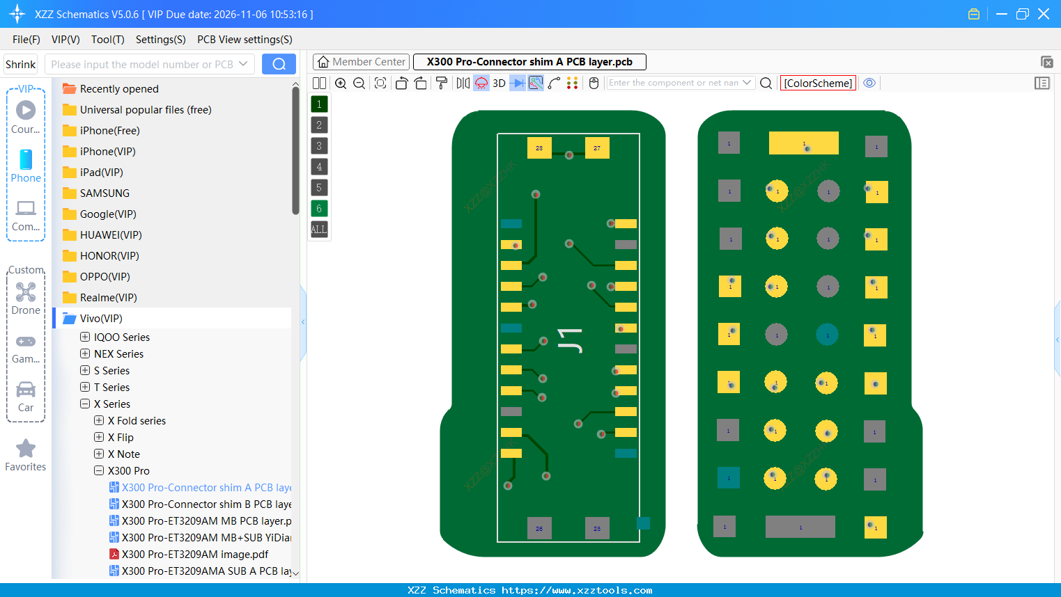 X300 Pro-Connector Shim A PCB Layer